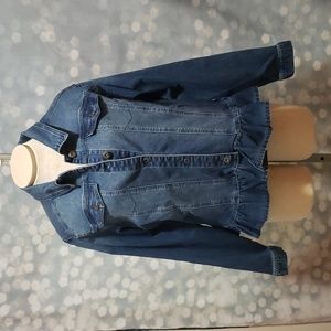 DG2 Ruffle Trim Denim Jacket